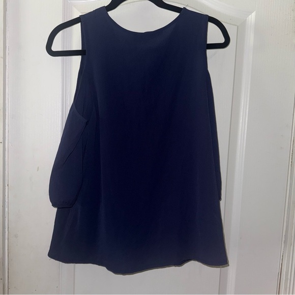 Blue Rain Women's Deep Blue Cold Shoulder Blouse - Picture 9 of 10